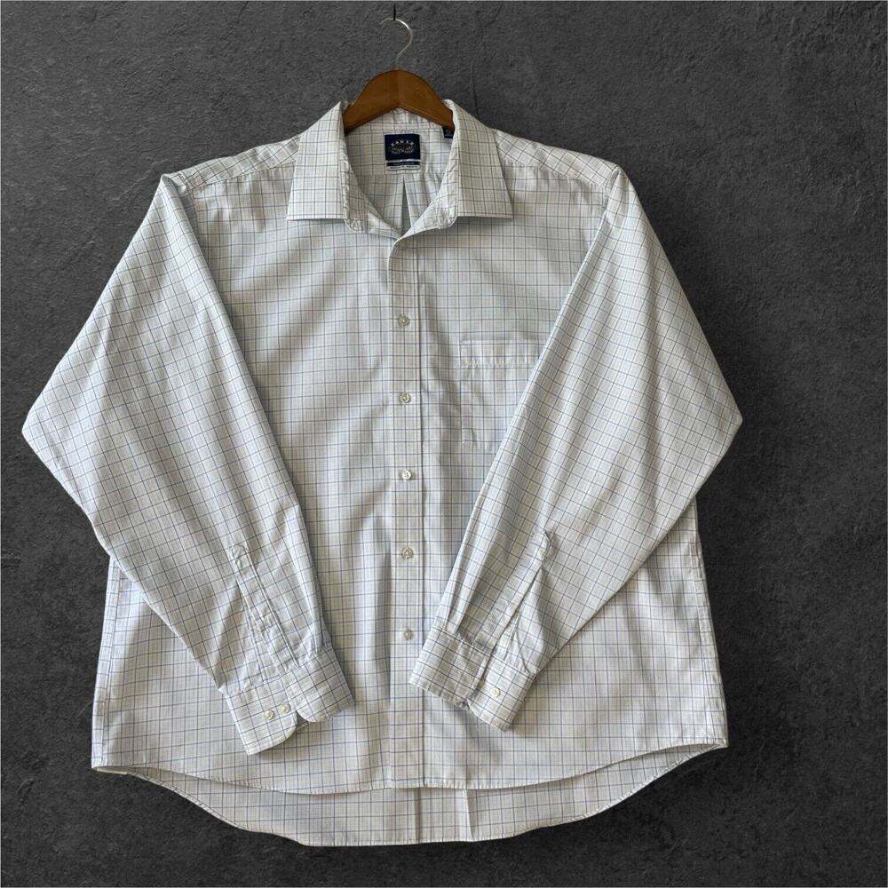 Eagle Shirt Makers Men's Long Sleeve Non-Iron Stretch Collar SZ/18.5 XXL